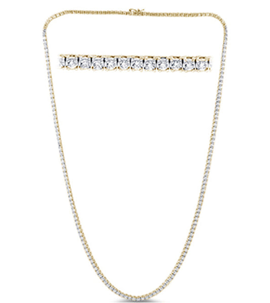 Muse Jewelry 4.34ct G SI 14K Yellow Gold Diamond Tennis Necklace 16"