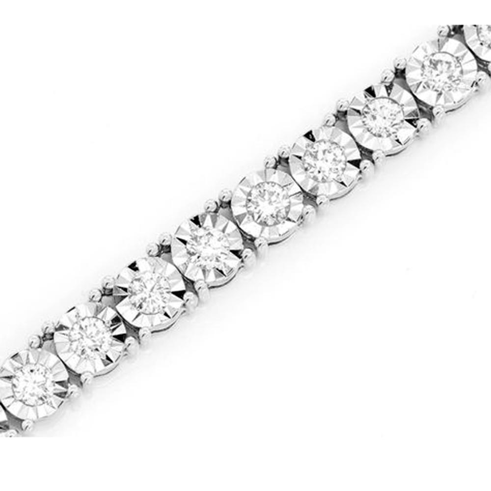 Muse Jewelry 7.00ct G SI 14K White Gold Diamond Miracle Illusion Tennis Necklace 22" Long