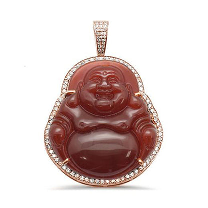 Muse Jewelry .66ct 10k Gold Diamond Small Buddha Pendant All Metal Colors Available