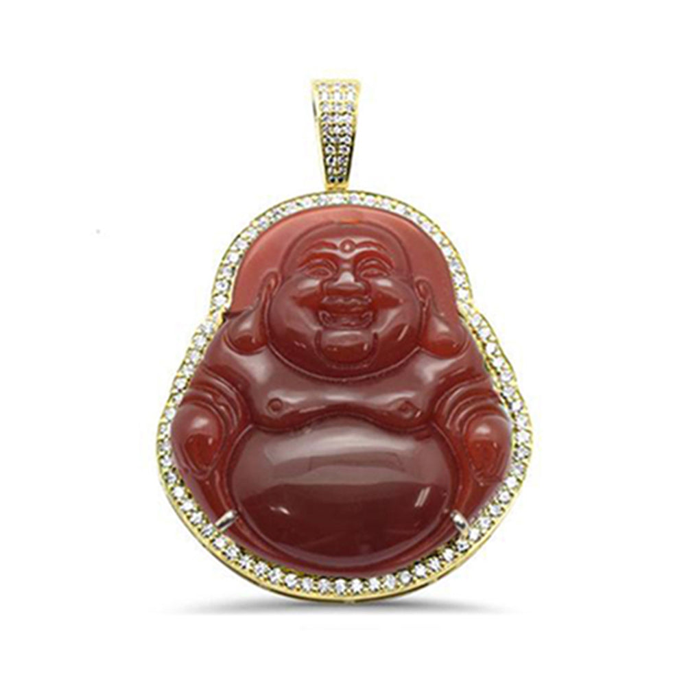 Muse Jewelry .66ct 10k Gold Diamond Small Buddha Pendant All Metal Colors Available