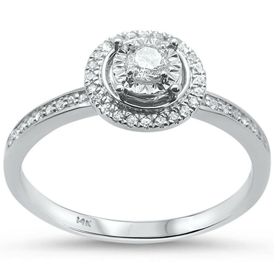 Muse Jewelry .25ct 14KT White Gold Round Diamond Engagement Ring Size 6.5