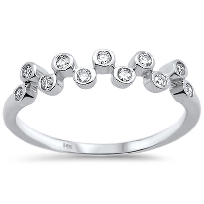 Muse Jewelry .15ct 14k White Gold Diamond Anniversary Wedding Stackable Band Size 6.5