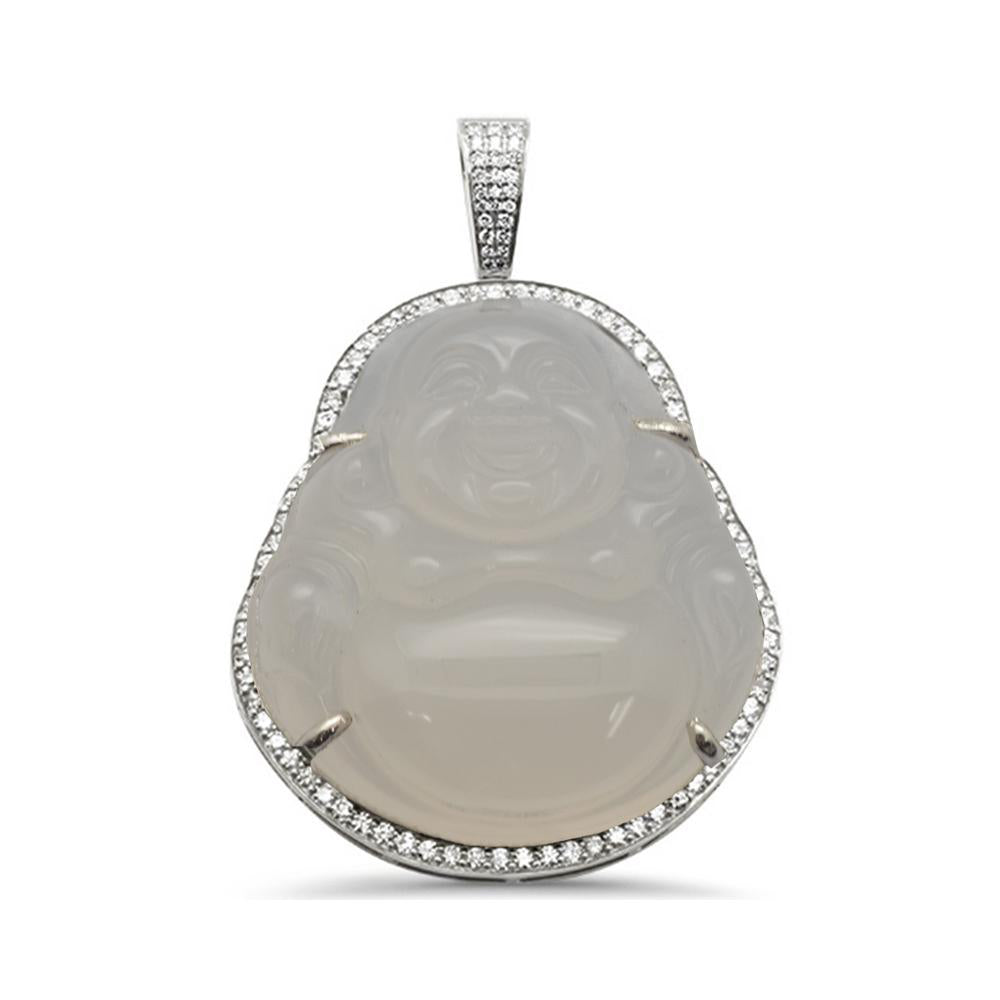 Muse Jewelry .66ct 10k Gold Diamond Small Buddha Pendant All Metal Colors Available