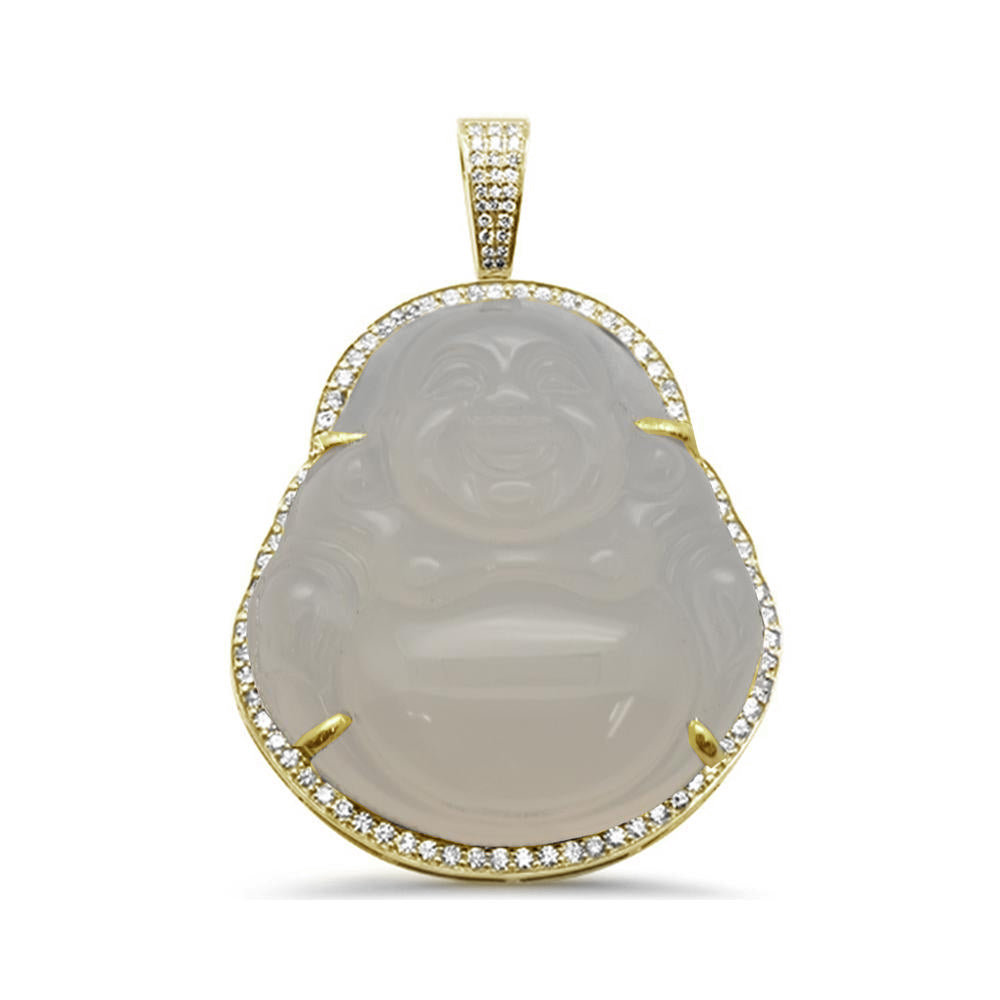 Muse Jewelry .66ct 10k Gold Diamond Small Buddha Pendant All Metal Colors Available