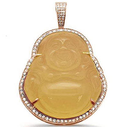 Muse Jewelry 1.14CT 10k Gold Diamond Big Buddha Pendant All Metal Colors Available