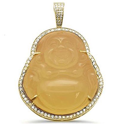 Muse Jewelry 1.14CT 10k Gold Diamond Big Buddha Pendant All Metal Colors Available