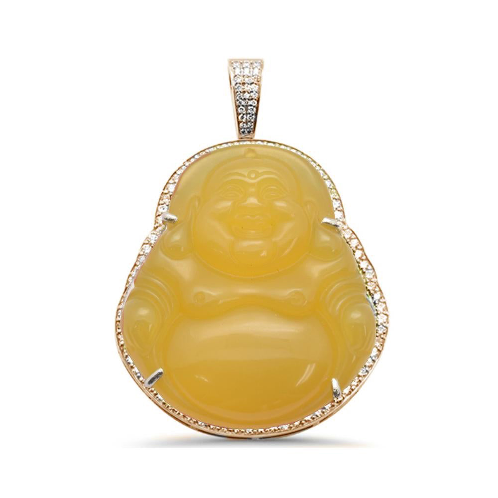 Muse Jewelry .66ct 10k Gold Diamond Small Buddha Pendant All Metal Colors Available