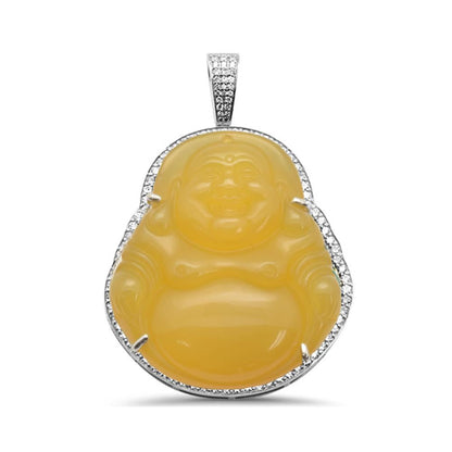 Muse Jewelry .66ct 10k Gold Diamond Small Buddha Pendant All Metal Colors Available