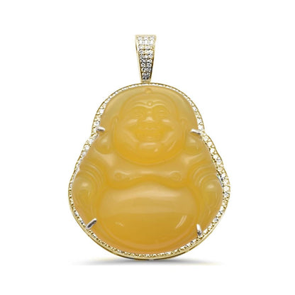 Muse Jewelry .66ct 10k Gold Diamond Small Buddha Pendant All Metal Colors Available